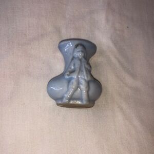 Vintage Japan Miniature Blue Ceramic Bud Vase Figure 1.75"